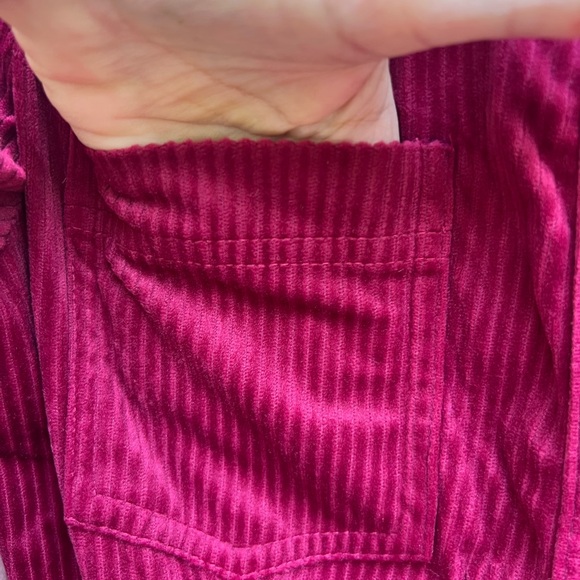 SUGARLIPS Corduroy Shirt Dress in Red Merlot Women’s XS NWT NEW - Picture 11 of 13